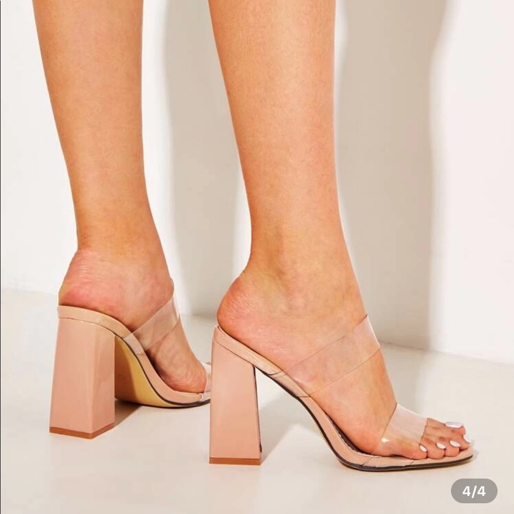 Chunky heel mules